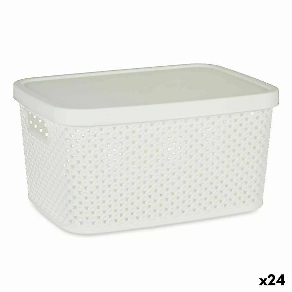 Aufbewahrungsbox Mit Deckel Weiß Kunststoff 3,5 L (17,5 X 12,5 X 23,8 Cm) ( günstig online kaufen