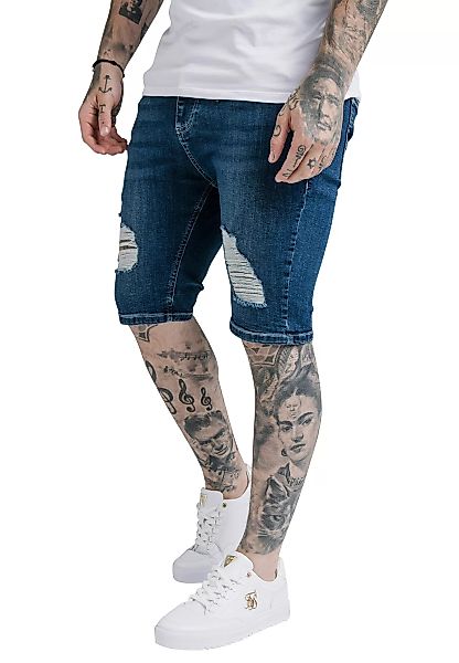 SikSilk Herren Jeans Short DISTRESSED SKINNY SHORTS SS-18088 Midstone Blau günstig online kaufen