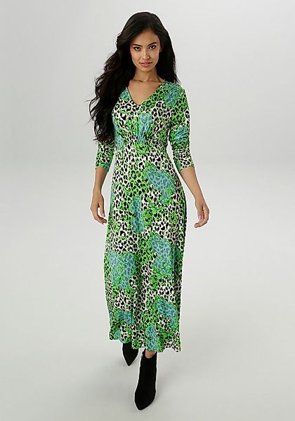 Aniston SELECTED Midikleid mit Smok-Details und fantasievollem Leo-Print günstig online kaufen