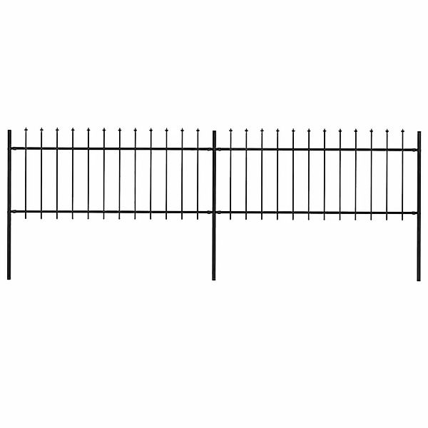 vidaXL Gartenzaun mit Speerspitze Stahl 359 x 80 cm Schwarz 277603 günstig online kaufen