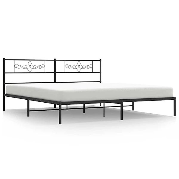 vidaXL Bettgestell mit Kopfteil Metall Schwarz 193x203 cm 355273 günstig online kaufen