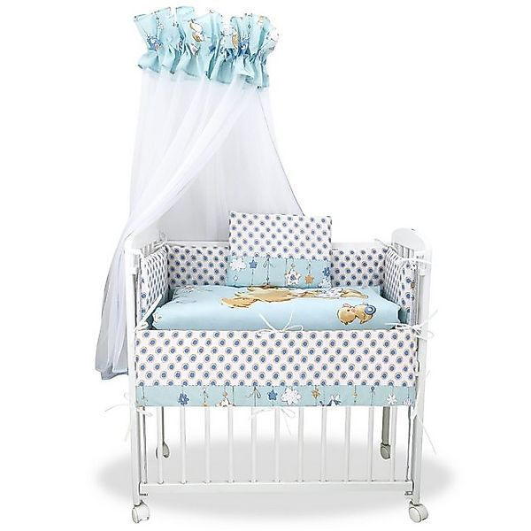 Baby-Delux Beistellbett Babybett Mika Blau, Stillbett 90x40 weiß höhenverst günstig online kaufen