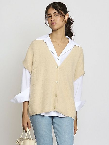 Lilavie Strickweste Ninaa One Size Oversize Feinstrick-Weste mit hohem Woll günstig online kaufen