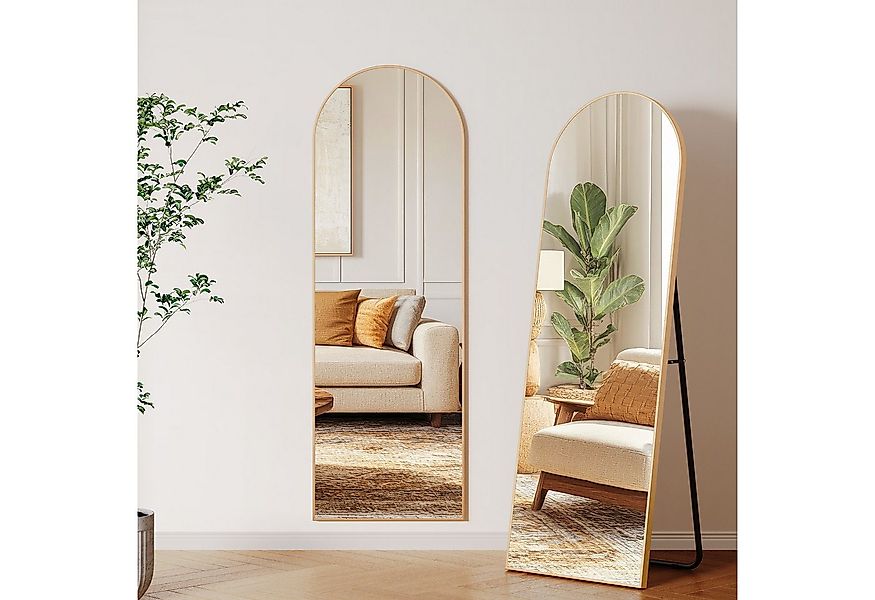 TLGREEN Ganzkörperspiegel 150 x 50 cm, gewölbter Standspiegel mitAluminiumr günstig online kaufen
