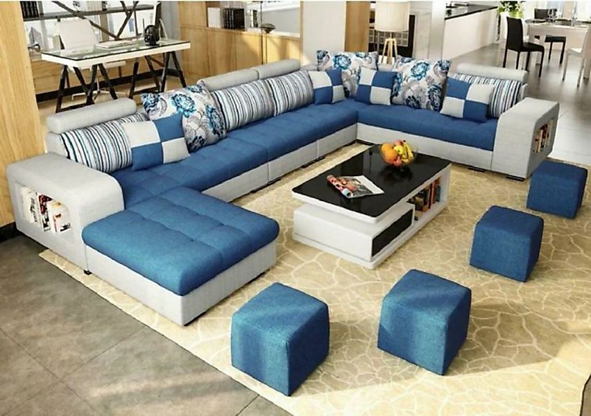 JVmoebel Ecksofa Ecksofa U-form Luxus Textil Polster Modern Relax Sitz Möbe günstig online kaufen
