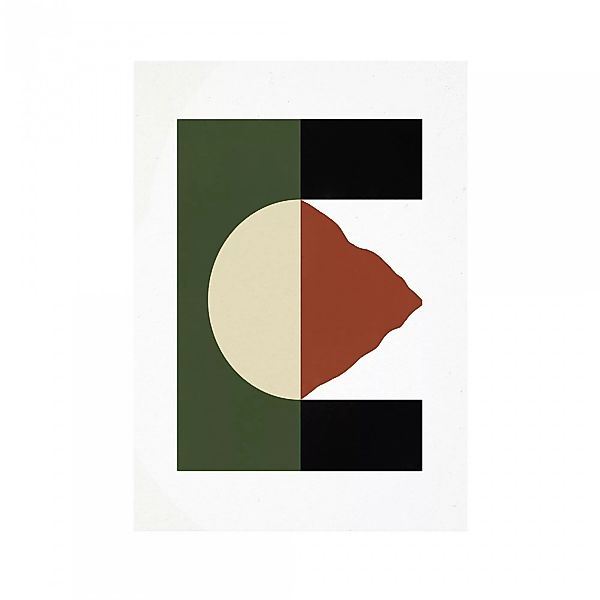 Paper Collective - Mountain Kunstdruck 30x40cm - weiß, grün, beige, schwarz günstig online kaufen