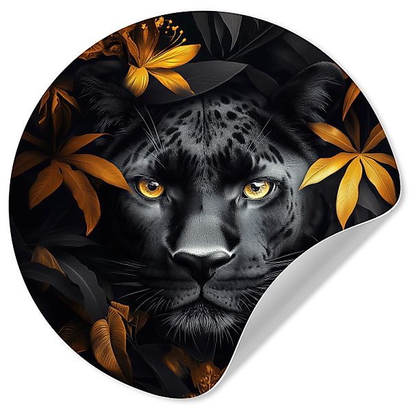 MuchoWow Wandsticker Schwarzer Panther - Blumen günstig online kaufen