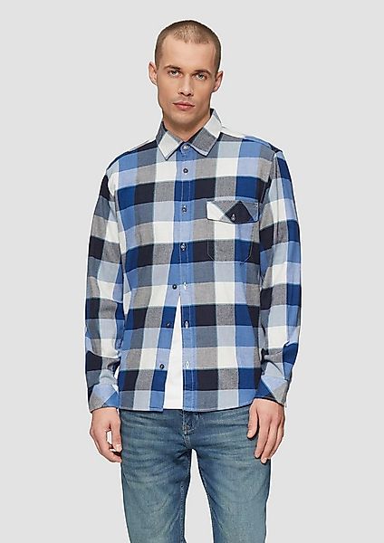 s.Oliver Langarmhemd Hemd Regular Fit: Kariertes Flanellhemd mit Brusttasch günstig online kaufen