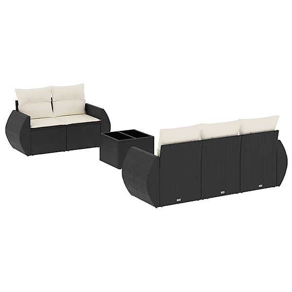 vidaXL 6-tlg Garten-Sofagarnitur mit Kissen Schwarz Poly Rattan Modell 19 günstig online kaufen