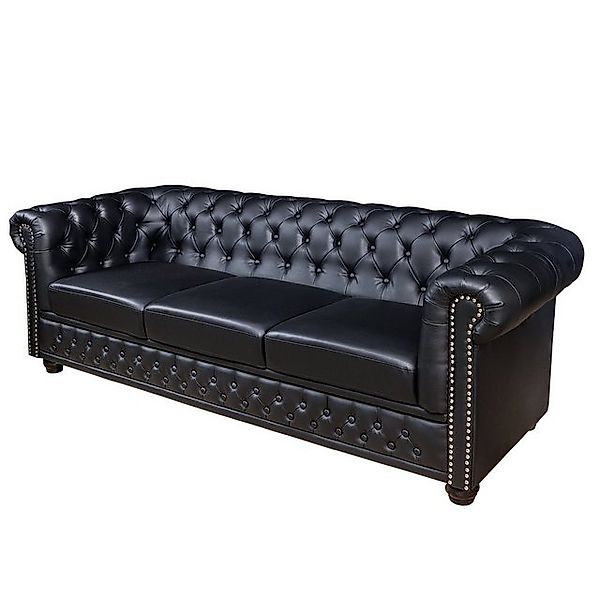 riess-ambiente 3-Sitzer CHESTERFIELD 205cm schwarz, Einzelartikel 1 Teile, günstig online kaufen