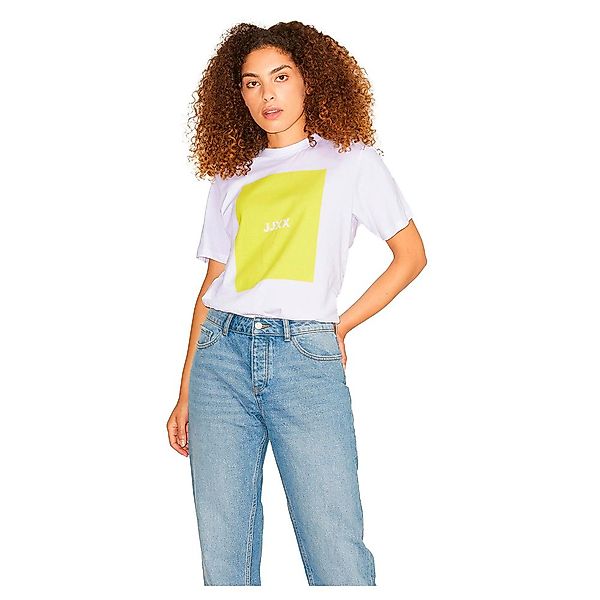 Jjxx Amber Relaxed Every Square Kurzarm T-shirt M Bright White / Print Lime günstig online kaufen