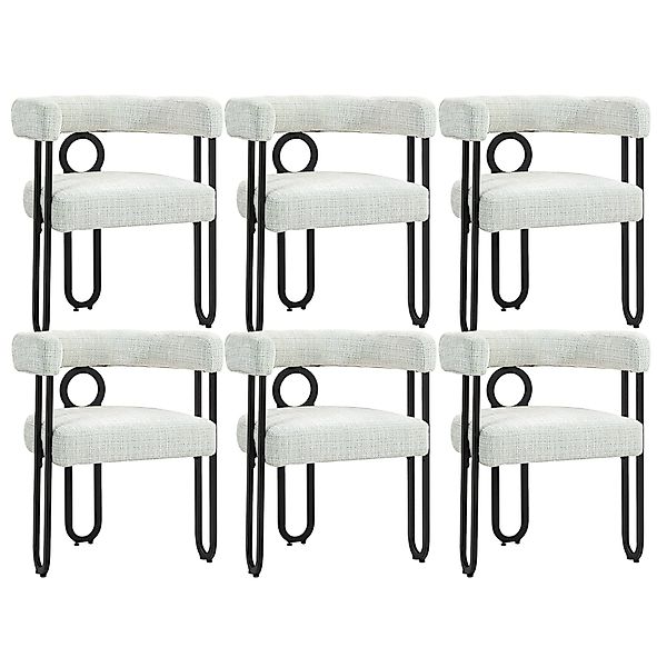 LVHOM Gartenstuhl Retro-Ring Metall 2-/4-/6er-Set, Chenille/PU günstig online kaufen