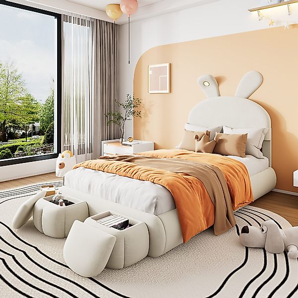 KLAM HOME Polsterbett Einzelbett mit Hasenohren günstig online kaufen