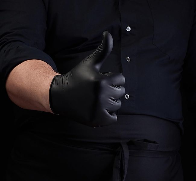 Lauroo Einweghandschuhe Schwarz Nitrilhandschuhe Lebensmittelecht Einmalhan günstig online kaufen
