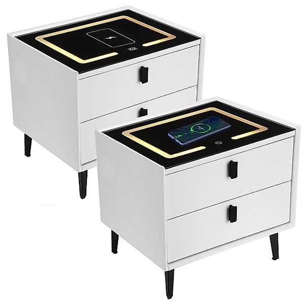 oyajia Nachttisch (2-St) Nachttische mit LED-Licht, günstig online kaufen