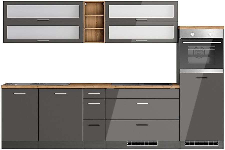 KOCHSTATION Küchenzeile »KS-Milan, optional mit Muldenlüfter« Breite 300 cm günstig online kaufen