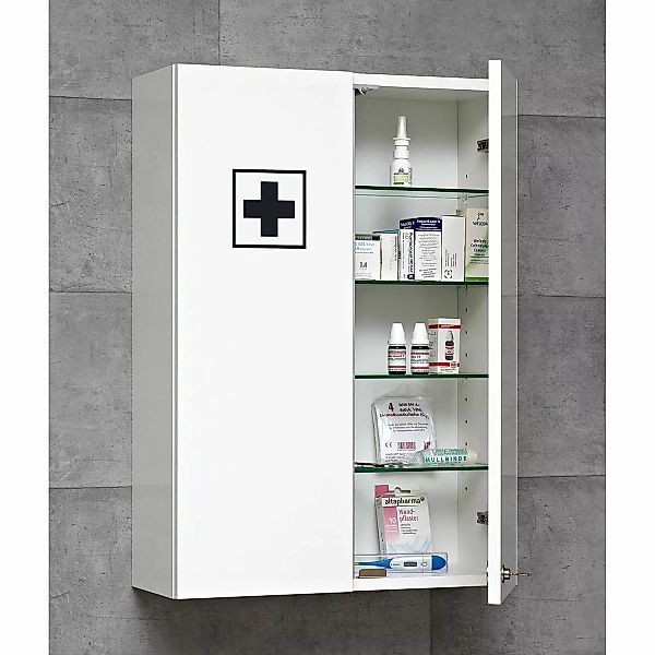 home24 Pelipal Medizinschrank Wien I Spanplatte Weiß 50x70x20 cm (BxHxT) Mo günstig online kaufen