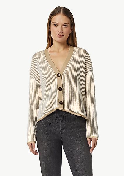 comma Cardigan Strickjacke Verkürzte Strickjacke in Bi-Color-Optik günstig online kaufen