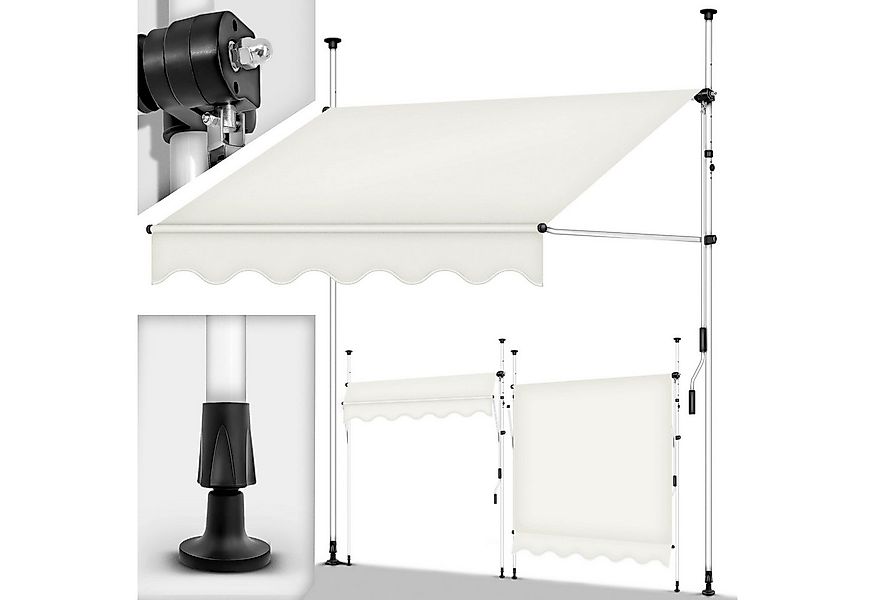 tillvex Klemmmarkise Balkonmarkise ohne Bohren, Markise mit Handkurbel & hö günstig online kaufen