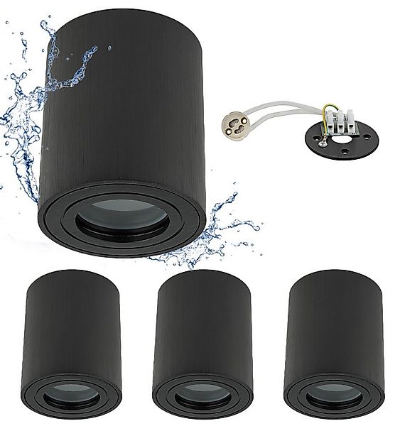 Sweet LED Aufbauleuchte 4er Set IP44 Aluminium Deckenspots rund für Bad & K günstig online kaufen