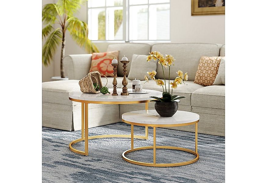 HAUSS SPOLE Couchtisch 2er-Satztisch Beistelltisch stapelbarer Sofatisch mi günstig online kaufen