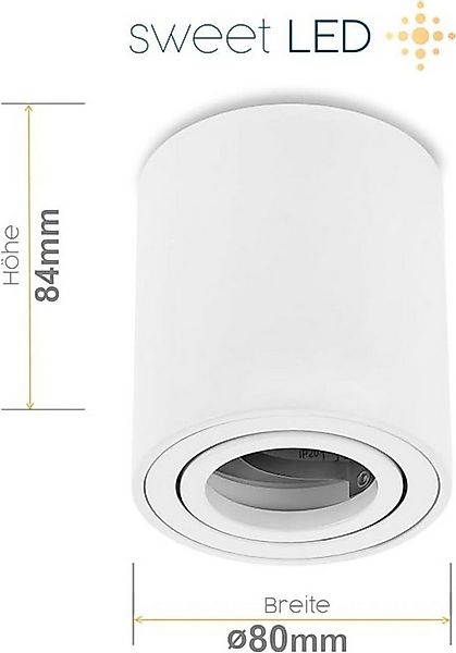 Sweet LED LED Aufbaustrahler 4er Set Alu Deckenspots GU10 7W 230V Aufbauspo günstig online kaufen