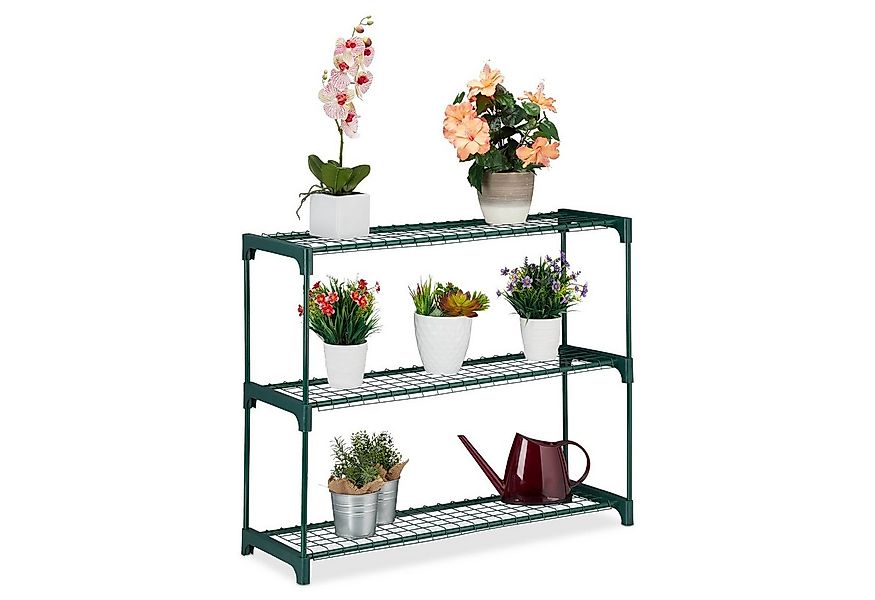 relaxdays Blumenständer Pflanzenregal mit 3 Ablagen günstig online kaufen