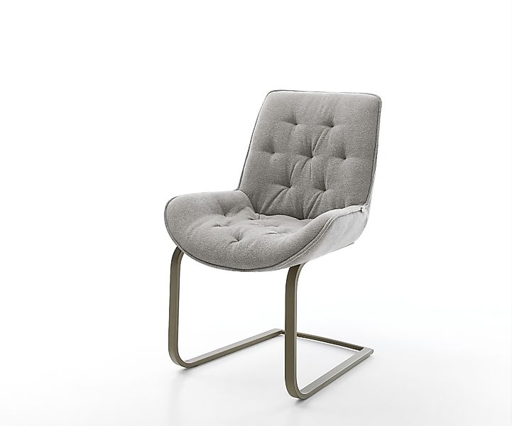 Freischwinger Taimi-Flex Strukturstoff Soft Grau Freischwinger flach Effekt günstig online kaufen
