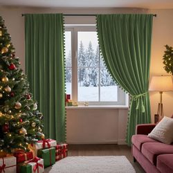 BTTO V&G Gardine Verdunkelungsvorhang,Weihnachtsvorhänge,Samtvorhänge mit P günstig online kaufen