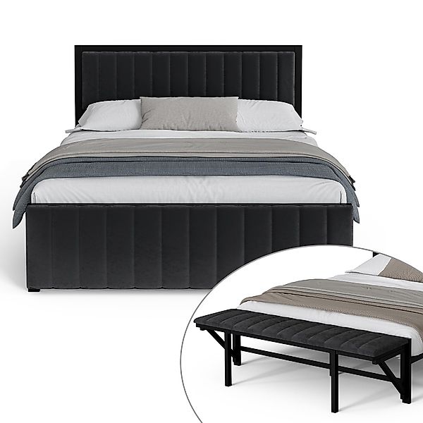 LVHOM Polsterbett Metallbett 140x200cm/160x200cm Bettgestell mit günstig online kaufen