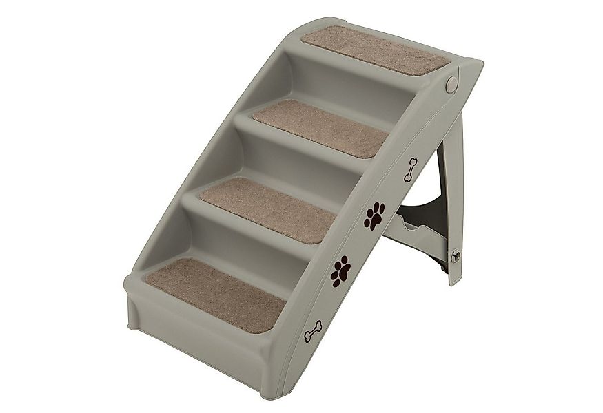 KOMFOTTEU Haustiertreppe Hundetreppe, mit 4 Stufen, tragbar&klappbar günstig online kaufen