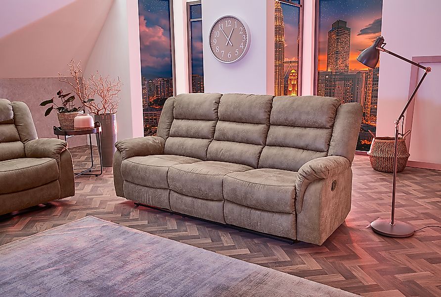 Jockenhöfer Gruppe 3-Sitzer Cleveland, B: 212 cm, mit Relax- & Liegefunktio günstig online kaufen