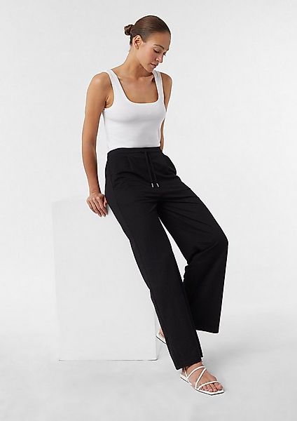 comma Chinos Hose Hose aus Viskosemix mit Wide Leg günstig online kaufen