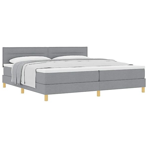 vidaXL Boxspringbett mit Matratze Hellgrau 200 x 200 cm Stoff 3338867 günstig online kaufen