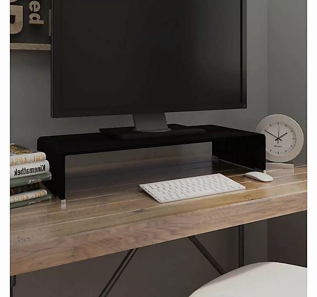 furnicato TV-Schrank TV-Tisch/Bildschirmerhöhung Glas Schwarz 70x30x13 cm günstig online kaufen