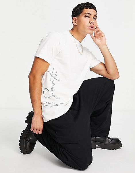 Il Sarto – T-Shirt in Weiß mit Logoprint günstig online kaufen