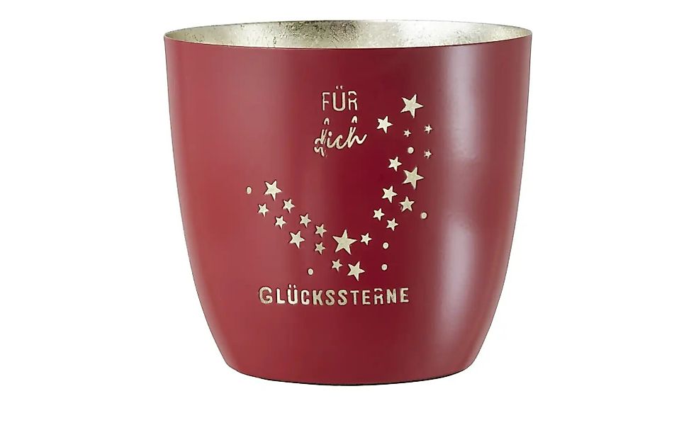 HOME STORY Teelichthalter   ¦ rot ¦ Metall ¦ Maße (cm): H: 13  Ø: 12 Access günstig online kaufen