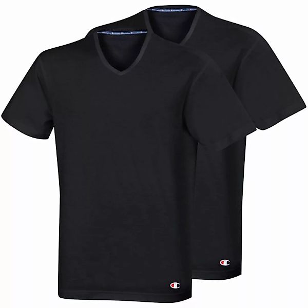 Champion Herren T-Shirt, 2er Pack - V-Neck, Baumwolle Schwarz L günstig online kaufen