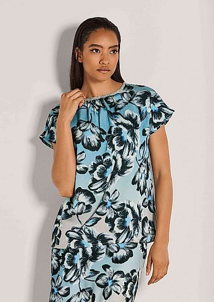 MADELEINE Langarmbluse Moderne ärmellose Bluse Floral-Print, Rundhals, Stra günstig online kaufen
