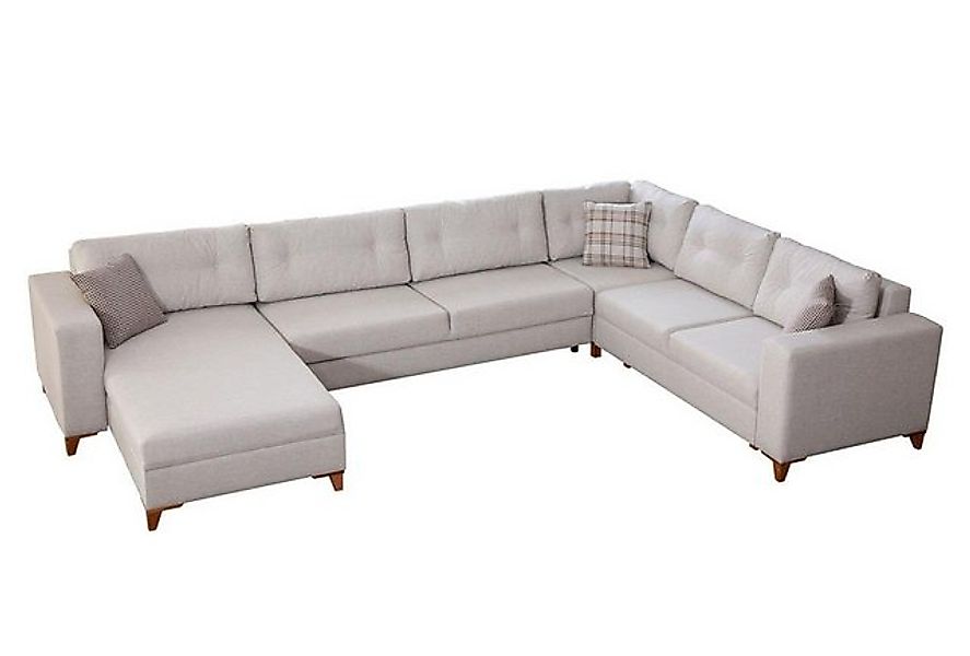 JVmoebel Ecksofa Stilvolles Wohnzimmer U-Form Sofa Designer Ecksofa Luxus E günstig online kaufen