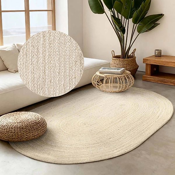 HANSE Home Hochflor-Teppich "Rangpur Juteteppich, auch in rund" oval 10 mm günstig online kaufen