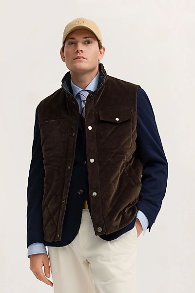 bugatti Cordweste "Regular Fit" mit Stehkragen und Druckknöpfen günstig online kaufen