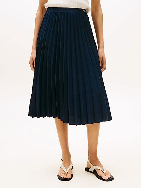 Tommy Hilfiger Plisseerock "FLUID PLEATED PULL ON MIDI SKIRT", mit rundum F günstig online kaufen
