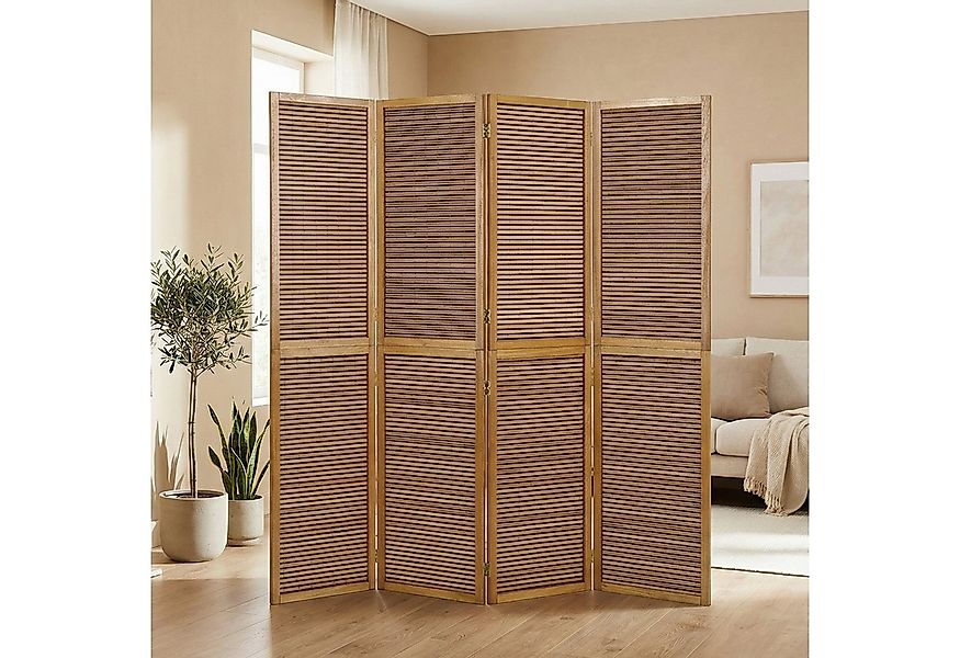 Homestyle4u Paravent 3 fach Raumteiler Holz Trennwand Braun washed Indoor S günstig online kaufen