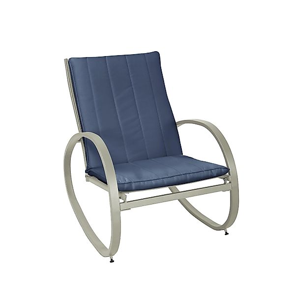 Svita Eiby Deluxe Schaukelstuhl Schaukelsessel Outdoor Armlehne Blau günstig online kaufen