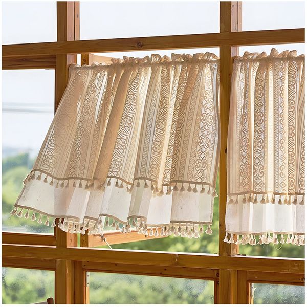 Qelus Schiebegardine Boho Bistrogardine Fenstergardinen Kurz günstig online kaufen