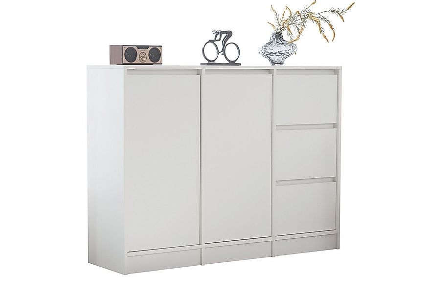 Merax Sideboard mit 3 Schubladen, 2 Türen und verstellbaren Regal, Kommode günstig online kaufen