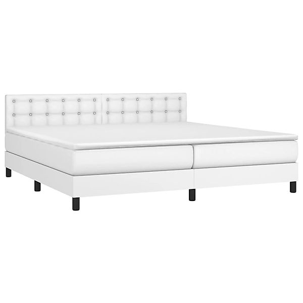 vidaXL Boxspringbett mit Matratze & LED Weiß 200x200 cm Kunstleder 3134244 günstig online kaufen