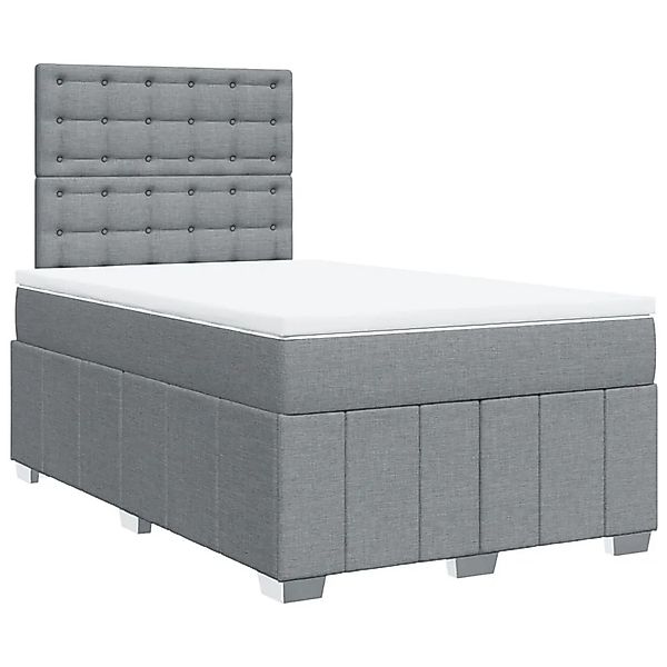 vidaXL Boxspringbett mit Matratze Hellgrau 120x190 cm Stoff 3291621 günstig online kaufen
