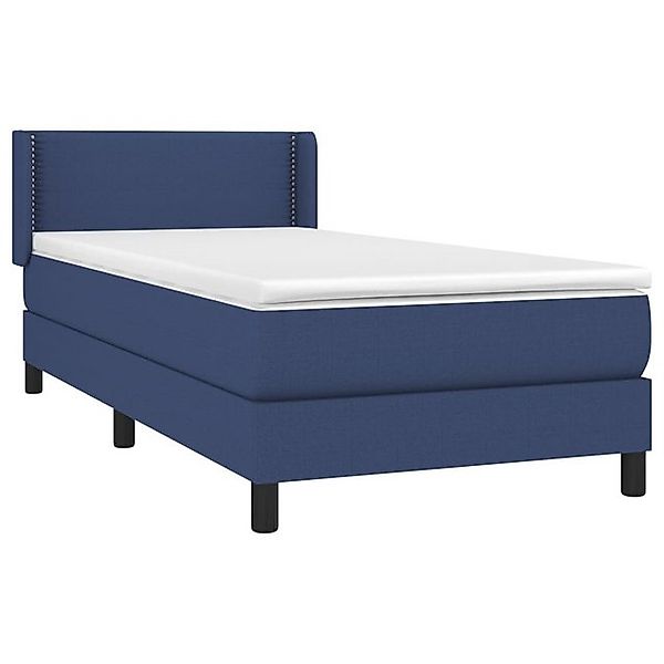 vidaXL Boxspringbett, Boxbett mit Matratze Blau 100x200 cm Stoff günstig online kaufen